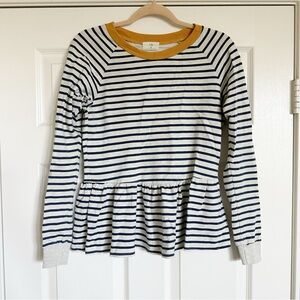 Anthropologie T.La Striped Peplum Top